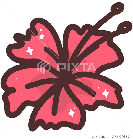 Kawaii Hibiscus Flower Illustration Kawaii Hibiscus Flower Illustration 127582487
