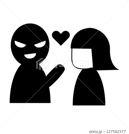 詐欺に騙される女性のシルエット 詐欺に騙される女性のシルエット 127582577