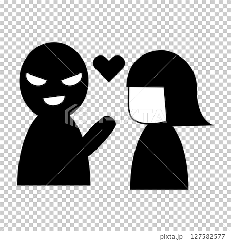 詐欺に騙される女性のシルエット 詐欺に騙される女性のシルエット 127582577