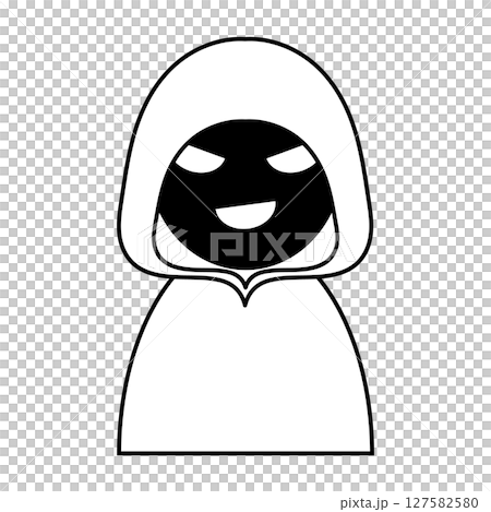 Hooded suspicious person silhouette icon 127582580