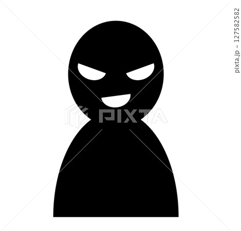 怪しい人物の黒いシルエットアイコン 127582582