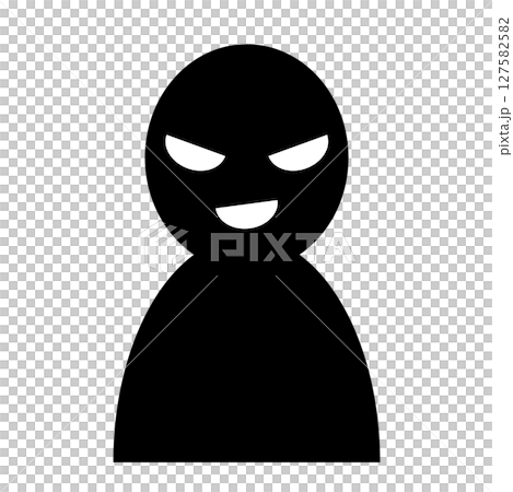 怪しい人物の黒いシルエットアイコン 127582582