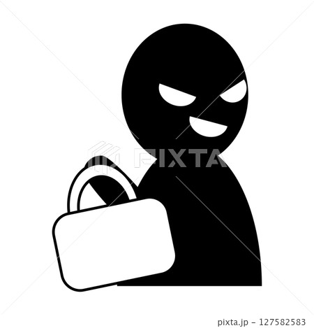カバンを盗もうとする人物のアイコン 127582583