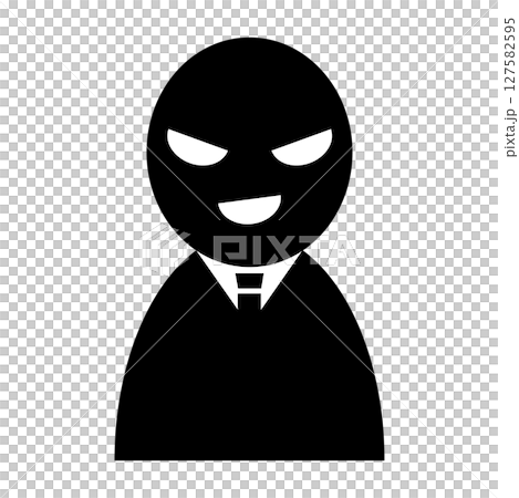 Silhouette icon of a suspicious man in a suit 127582595