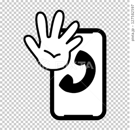 Hand icon to stop a smartphone call 127582597