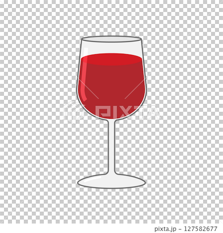 酒杯中的紅酒插圖素材 127582677