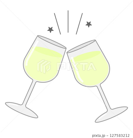 乾杯しているシャンパンのイラスト素材 乾杯しているシャンパンのイラスト素材 127583212