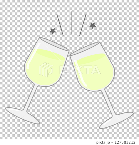 乾杯しているシャンパンのイラスト素材 乾杯しているシャンパンのイラスト素材 127583212