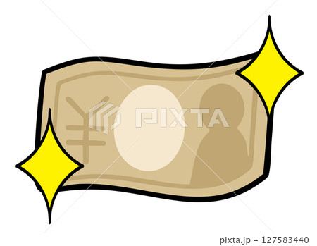 キラキラのお札のイラスト 127583440