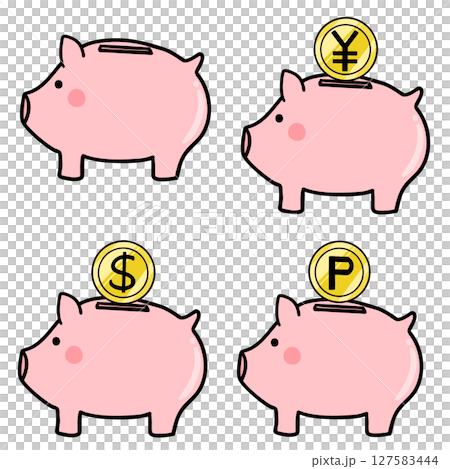 豚の貯金箱のセット 豚の貯金箱のセット 127583444