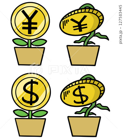 植木鉢のコインのセット 127583445