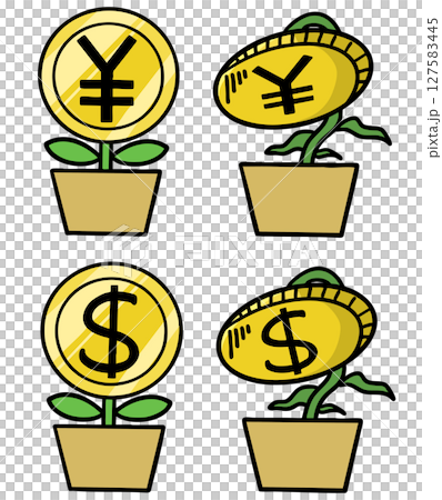 植木鉢のコインのセット 127583445