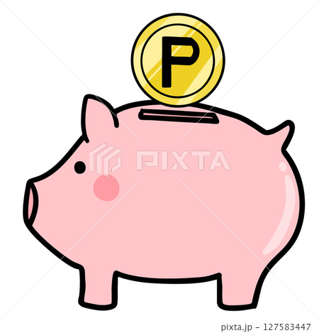 貯金箱とP(ポイント) 貯金箱とP(ポイント) 127583447