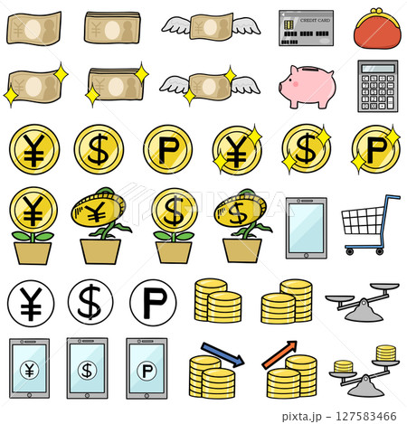 お金に関連するセット 127583466