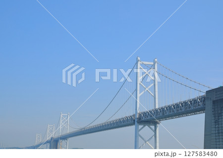 瀬戸大橋記念館の展望台から眺めた瀬戸大橋の景色 127583480
