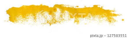 yellow watercolor background. Artistic hand paint. Isolated on transparent background. 127583551