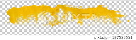 yellow watercolor background. Artistic hand paint. Isolated on transparent background. 127583551