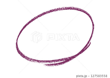 Purple pencil highlight circle mark isolated on transparent background 127583558