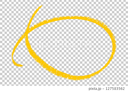Yellow pencil highlight circle mark isolated on transparent background Yellow pencil highlight circle mark isolated on transparent background 127583562