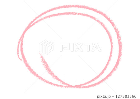 Pink pencil highlight circle mark isolated on transparent background 127583566