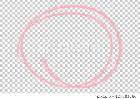 Pink pencil highlight circle mark isolated on transparent background 127583566