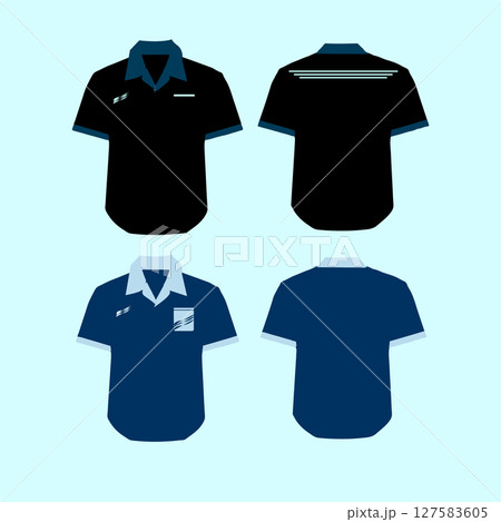 icon set of office clothes in blue and black 127583605