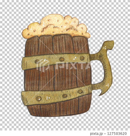Mug of beer on a white background 127583620