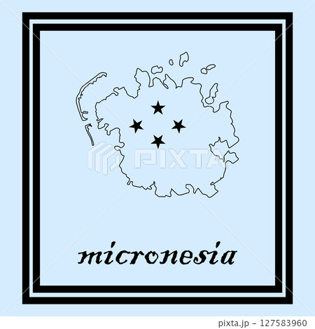 micronesia country map icon vectors 127583960