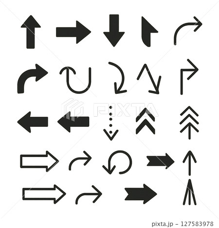 矢印イラスト素材:黒メイン　やじるし ヤジルシ 矢印 127583978