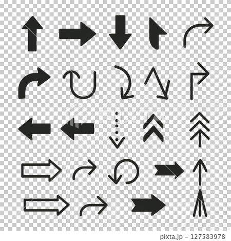 矢印イラスト素材:黒メイン　やじるし ヤジルシ 矢印 127583978
