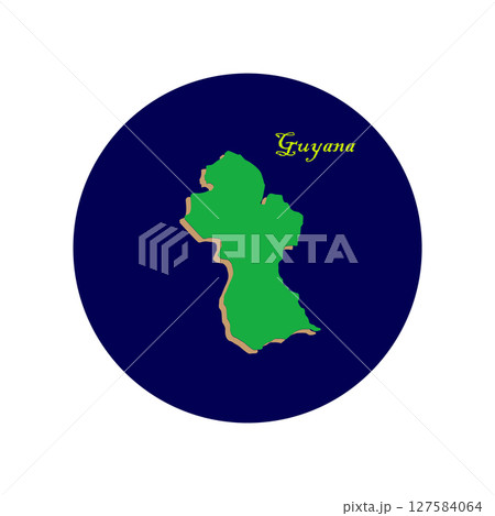 High detailed map of Guyana. Outline map of Guyana. South America High detailed map of Guyana. Outline map of Guyana. South America 127584064