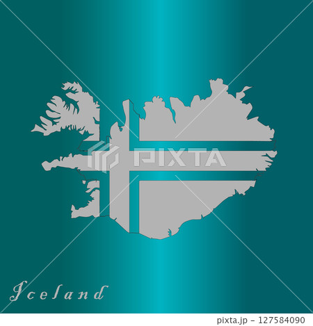 iceland country map white color, blue gradient background iceland country map white color, blue gradient background 127584090
