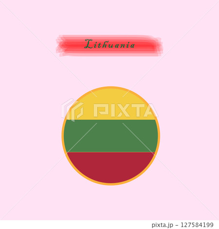 Lithuanian country flag round background 127584199