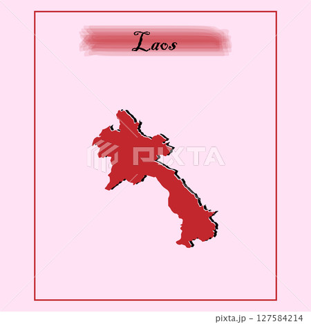 map of laos country in red map of laos country in red 127584214