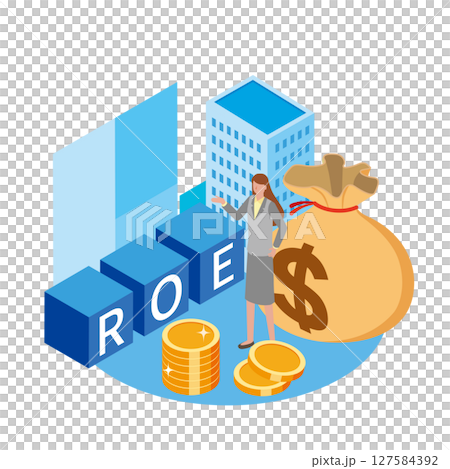 ROEの文字とビジネスウーマン 127584392