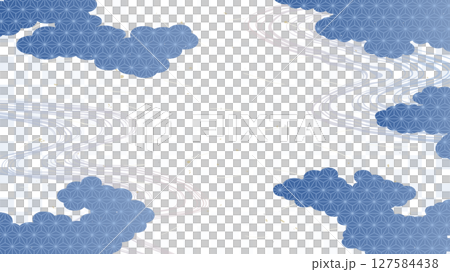 Japanese pattern abstract cloud and running water background design 127584438