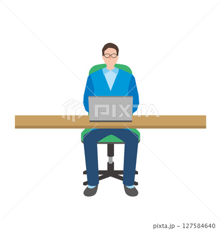 デスクワークをする男性 127584640