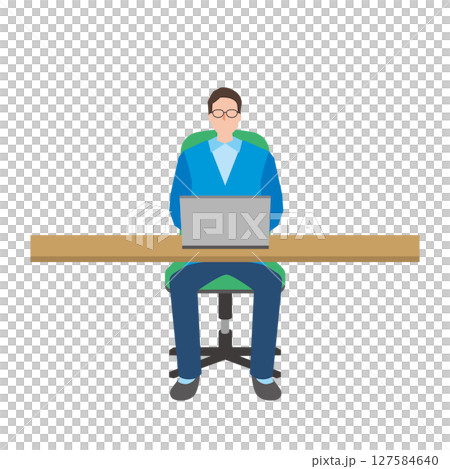デスクワークをする男性 127584640