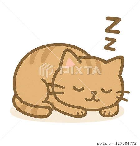 かわいい猫の仕草イラスト かわいい猫の仕草イラスト 127584772