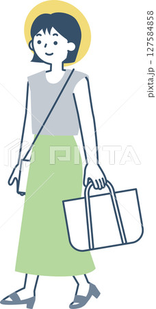 旅行に行く若い女性 127584858