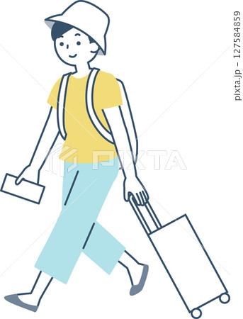 旅行に行く若い女性 127584859