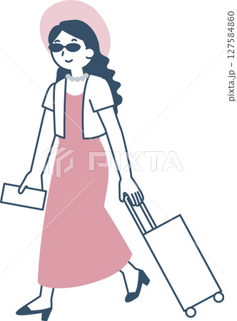 旅行に行く女性 127584860
