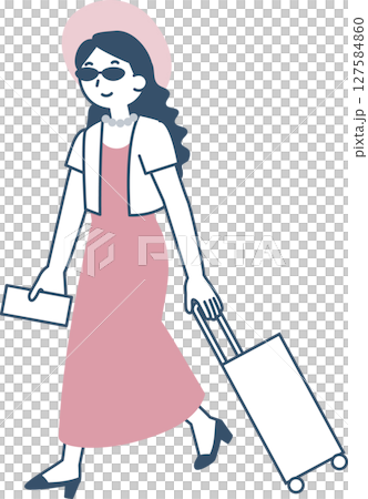 旅行に行く女性 127584860