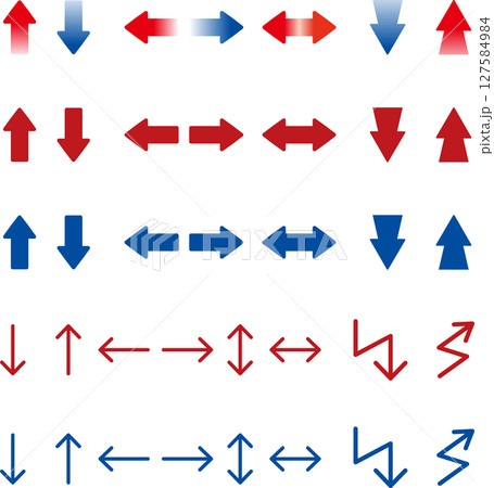 矢印　アイコン　飾り　あしらい　ピクトグラム　ビジネス　イラスト素材セット 127584984