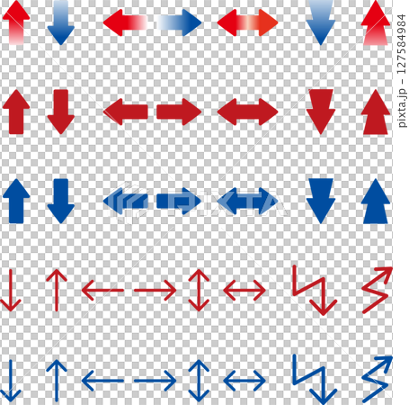 矢印　アイコン　飾り　あしらい　ピクトグラム　ビジネス　イラスト素材セット 127584984