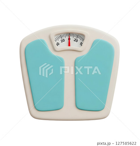Body weight scale minimalist 3D rendering in a soft and smooth renderer 127585622