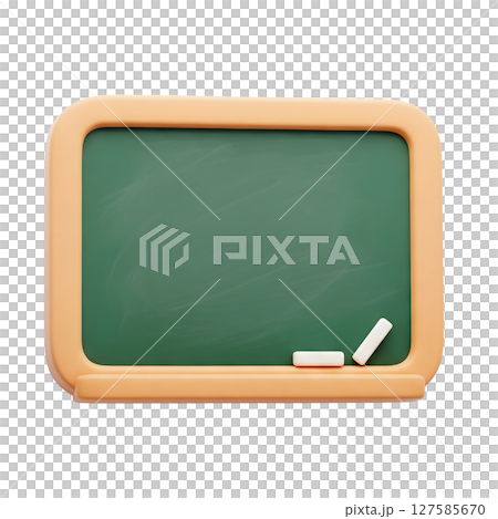 Blank green chalkboard minimalist 3D rendering in a soft and smooth renderer 127585670