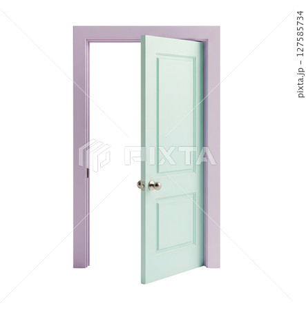 Open door minimalist 3D rendering in a soft and smooth renderer 127585734