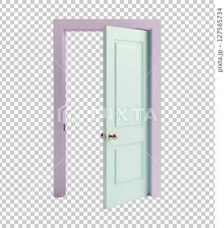 Open door minimalist 3D rendering in a soft and smooth renderer 127585734