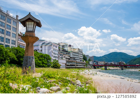 下呂温泉の風景『源泉塔』《岐阜県下呂市》 下呂温泉の風景『源泉塔』《岐阜県下呂市》 127585892
